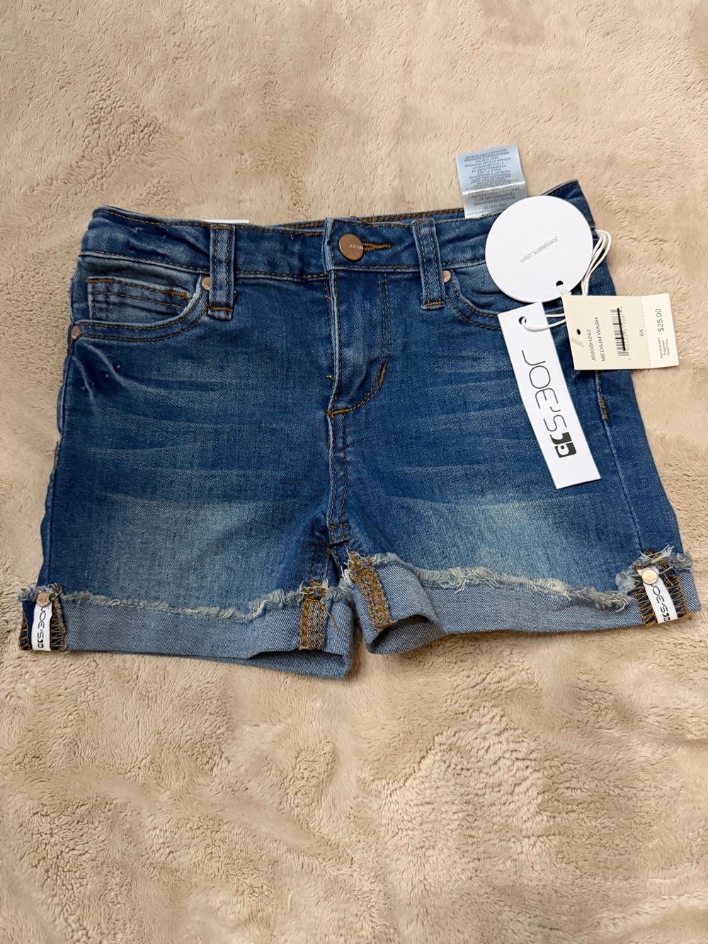 Joe's Jeans Blue Girls' Distressed Rolled Hem Denim Shorts